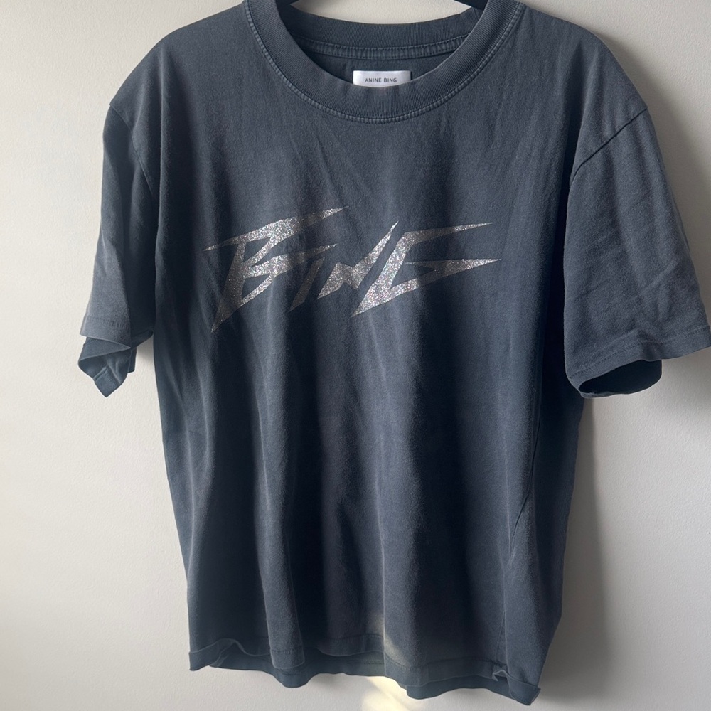Anine Bing Charcoal Graphic Tee